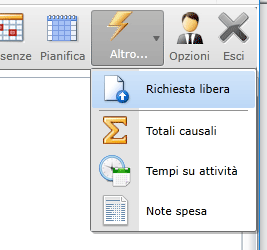 Menu richiesta libera