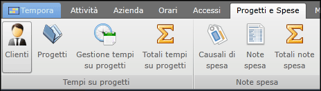 Modulo progetti e note spesa